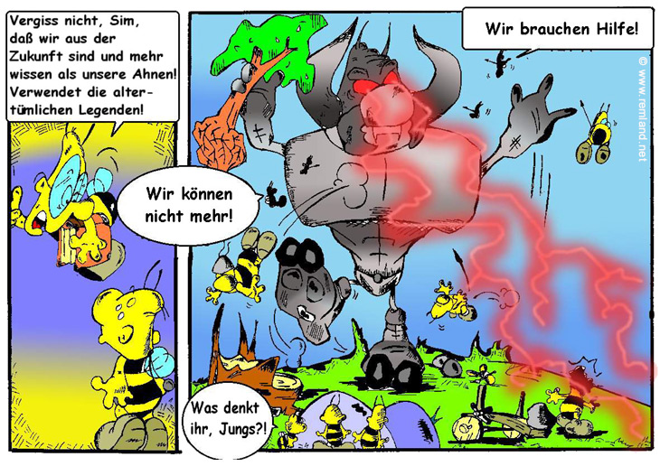 Lustige Comicbilder im Comic Gestreifte Legende